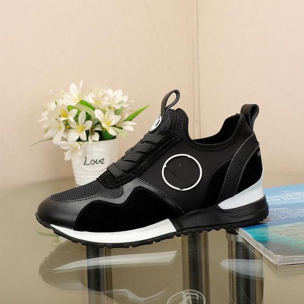 

men's casual shoes genuine leather thick bottom nverted triangle shoes for women male sneakers 0718, Black