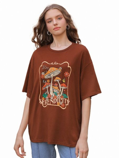 

women's t-shirt mod floral & letter graphic tee i0kw#, White