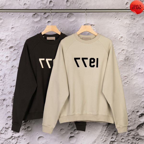 

2022 new oversize fall shoulder autumn and winter fashion brand fog1977 loose round neck couple's sweater men, Black