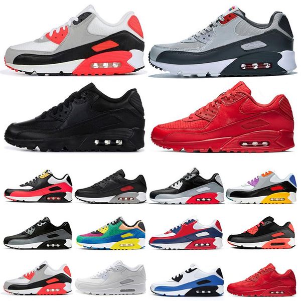 

2022 men sneakers classic 90 running shoes sports trainer cushion surface breathable sports 36-45256o, Black;brown