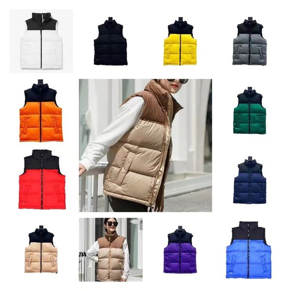 

fashion vest down vests waistcoat printing mens feather jacket autumn and winter letter bodyw outdoor couples keep warm coat, Black;white