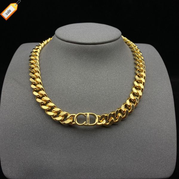 

luxury designer necklaces for women di family / d cd letter pig nose cuban necklace women's classic neck chain net red same jewelry, Silver