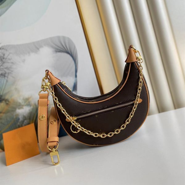 

7a r luxury women's underarm bag leather crescent old flower alphabet canvas shoulder classic fashion crossbody high-end original whole