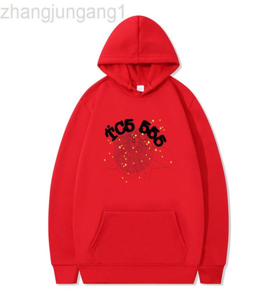 

222ss designer spider 555 hoodie fashion creativity sp5der number men women web pattern print hooded sweatshirt clothing sweatshirts, Black
