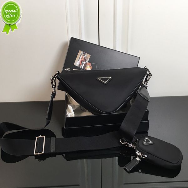 

genuine leather handbag shoulder bags purses ladies s digner men women fashion triangle msenger wallet