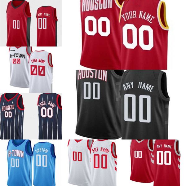 

basketball jerseys 75th custom mens womens houston''rockets''16 usman garuba 0 jalen green 25 garrison mathews 17 dennis, Black;red