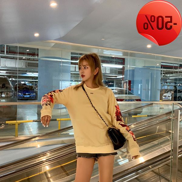 

off huaben women's 2121 new autumn winter loose korean plush white thickened winter coat fashion ins, Black