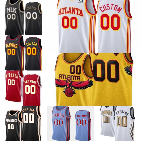 

jersey basketball''nba''75th custom men women youth atlanta''hawks''20 john collins trae 11 young 15, Black