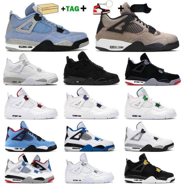 

with box jumpman 4 basketball shoes university blue travis scotts hyper royal mens sneakers 4s sail bred taupe haze womens trainers260v