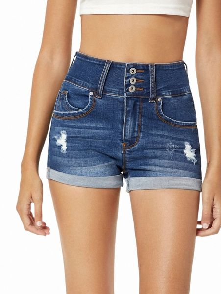 

women's shorts blues button fly ripped denim shorts e6jc#, White;black