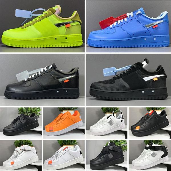 

2021 mens running shoes forcd 1 mca blue red all silver metallic volt 2 0 low af1 black white green gner 36-45 sk05229q, Black;brown