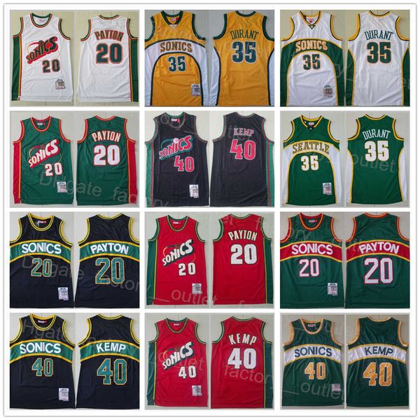 

jersey mitchell and ness basketball retro gary payton jersey 20 vintage kevin durant 35 shawn kemp 40 all stitched team color blac'&#03, Black;red