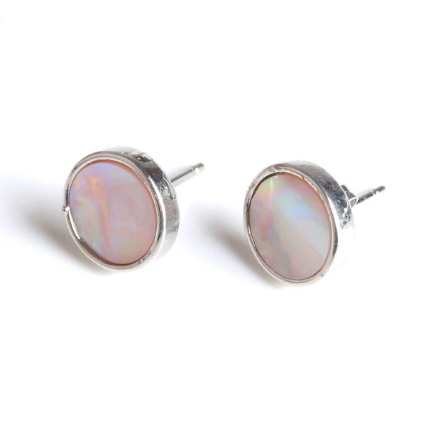 

new round pearl silver abalone shell stud earrings personality fashion unique design earrings wedding jewelry birthday gift bv939, Golden;silver