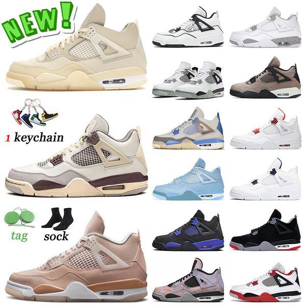 

new arrival jumpman 4s sneakers basketball shoes sail game shimmer diy seafoam taupe haze red metallic bred zen master mens women