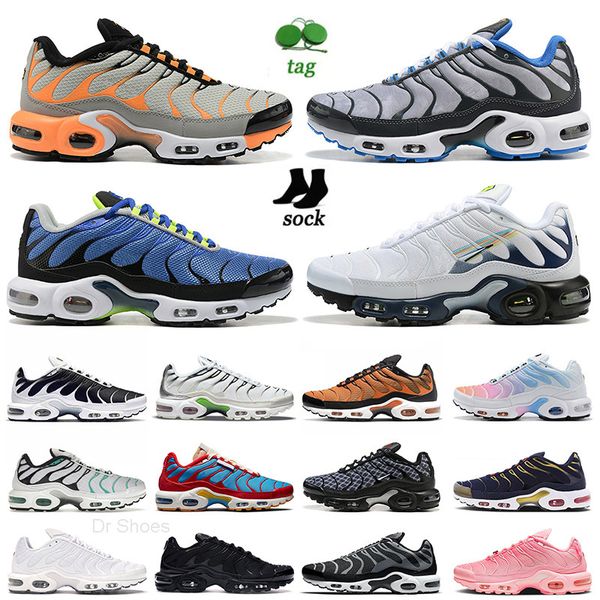 

plus tn men women designer running shoes chaussures size 46 atlantic blue black white social fc spray paint midnight navy oreo sunset tns