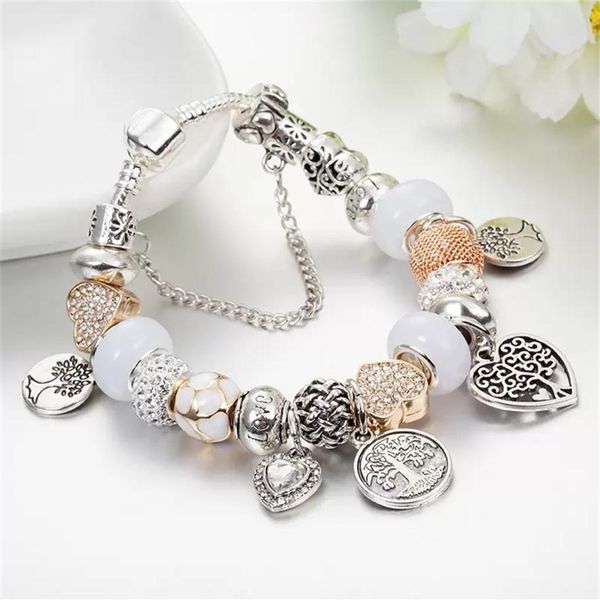 

925 sterling silver jewelry charm bracelets kit pandora peter pan charm mom bead diy style2786, Golden;silver