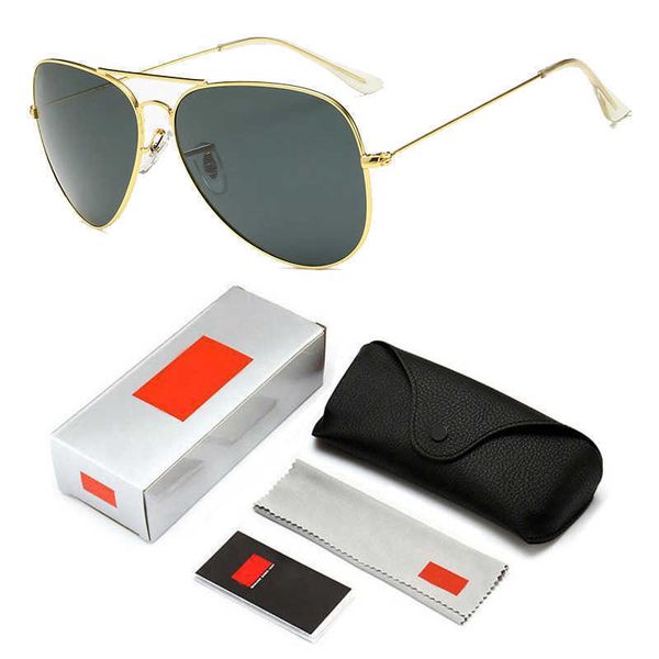 

glasses men women ray sunglasses army military pilot sunglasses 6 color glass lens uv400 ban brand sun glasses driver shade 3026, White;black