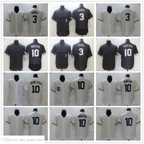 

new baseball 10 yoan moncada jerseys stitched 3 harold baines 8 bo jackson jersey breathable sport black white gray home away blank size s-x, Blue;black
