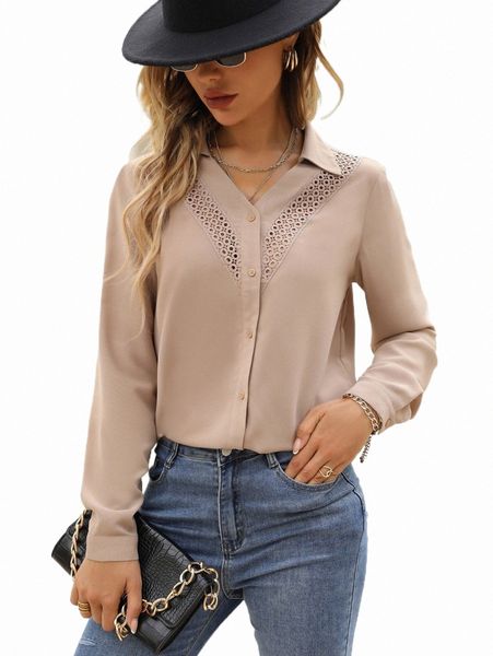 

women's blouses & shirts solid button front shirt n1vl#, White