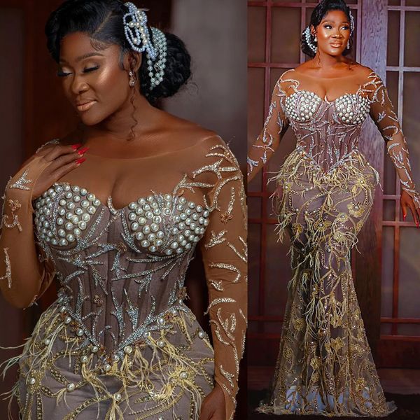 

2022 arabic aso ebi luxurious mermaid prom dresses sequined lace evening formal party second reception birthday engagement gowns dress zj708, Black