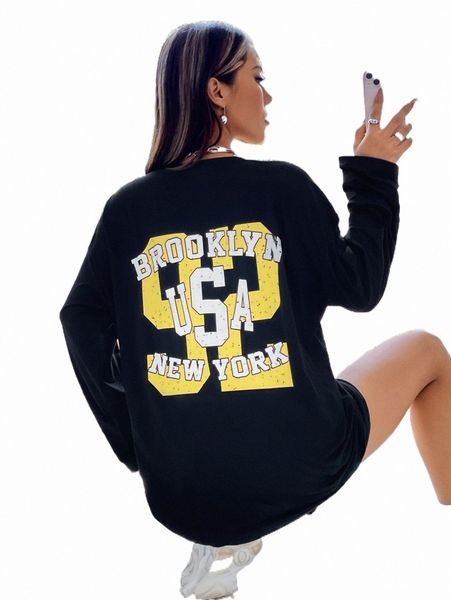 

women's t-shirt letter graphic drop shoulder tee a2ax#, White