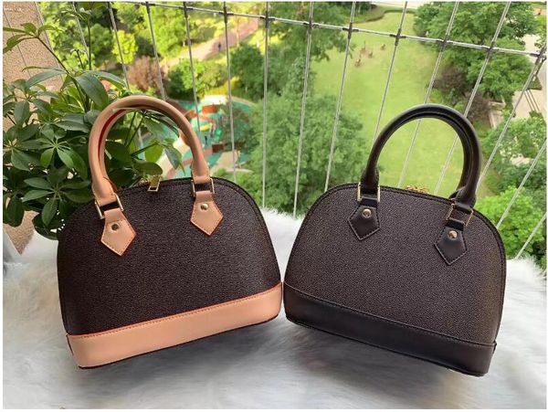 

classic alma fashion bags old flower brown checkerboard crossbody bag fashion shoulder bag clutch handbag shell package 2022 new messenger