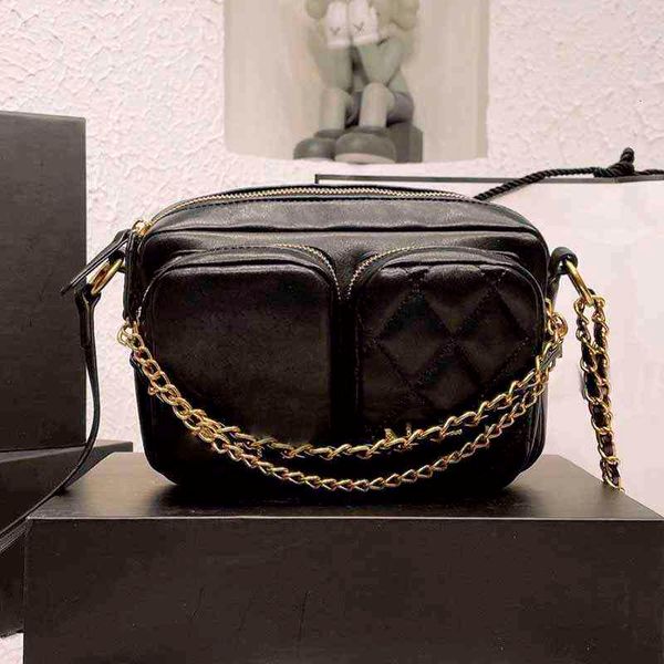 

cc bag shopping s 2022 classic precious women tote premium calfskin solid color crossbody camera luxury metal gold double chain zippe