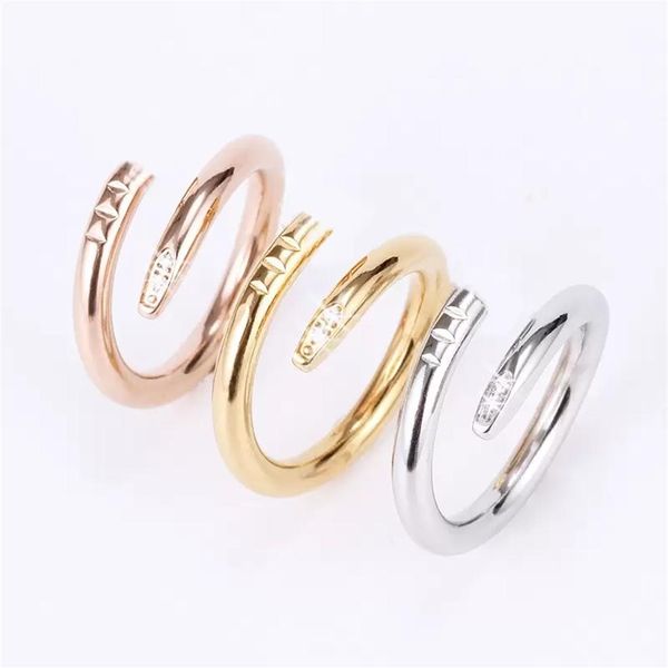 

with box women men nail love ring band stones designer jewelry couple lover screw silver gold rings jewelry gift never fade not allergi223i