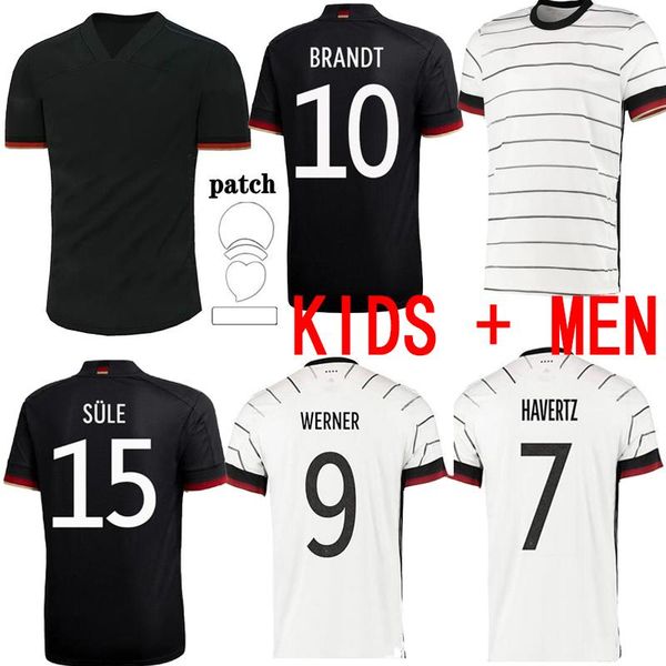 

college wear2021 allemagne soccer jerseys hummels kroos football shirt 20 21 draxler reus muller gotze men kids kit uniforms, Black