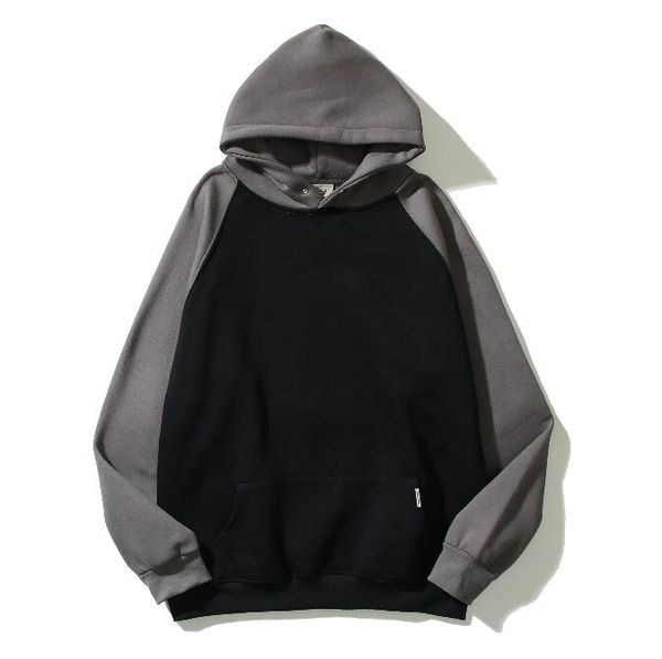 

2023 men's hoodies & sweatshirts european and american brand splicing hooded men women in autumn and winter, Black