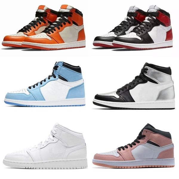 

men women casual shoes jumpman 1 1s high casual shoes og 1 crimson tint chicago light smoke grey shadow obsidian rookie of the year bred toe