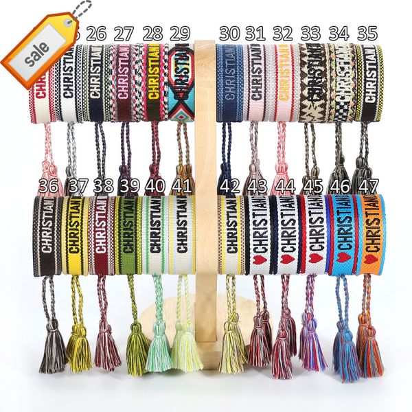 

luxury brand design bracelet ode to joy 3 same handrope d family men's and women's embroidered tassel woven wrist band, Golden;silver