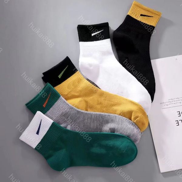 

designer men's and women's socks classic bare feet breathable sports socks fashion letters football basketball sport cotton sock w, Black
