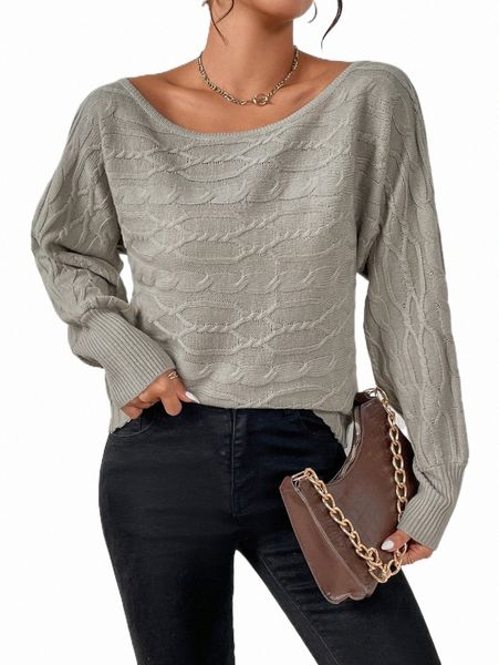 

women's sweaters dolman sleeve boat neck cable knit sweater p2wn#, White;black