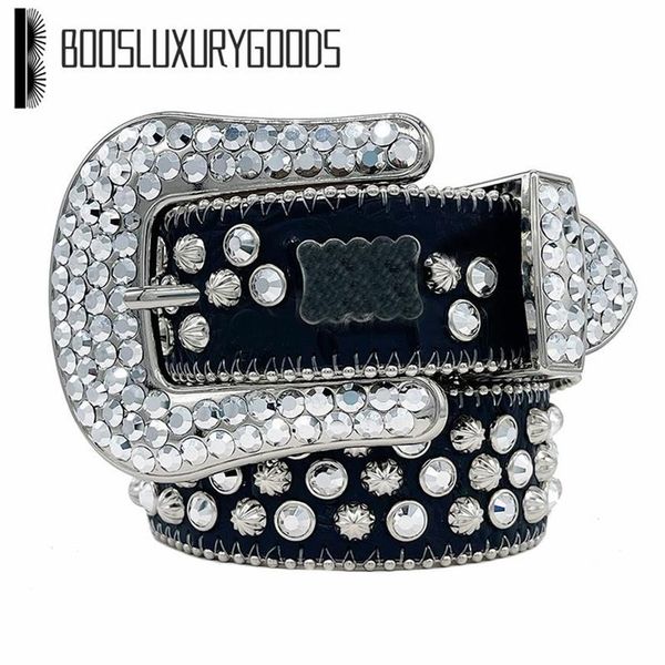 

2022 designer bb belt simon belts for men women shiny diamond belt black on black blue white multicolour246k, Black;brown