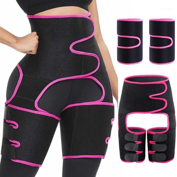 

tactical waist trainer 3-in-1 thigh trimmers with bulifter body shaper arm belt for waist support sport workout sweat bands12132, Black;gray