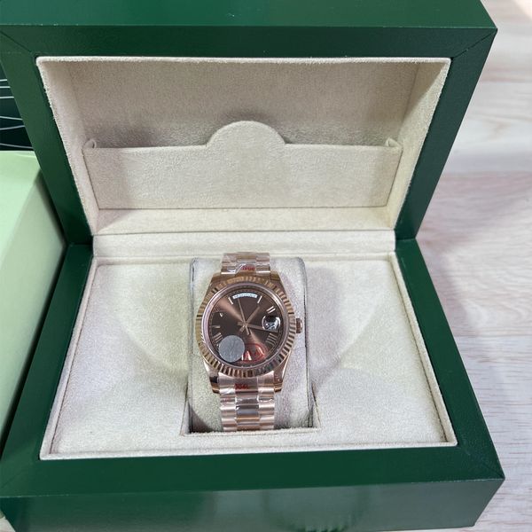

wrist watches bp maker 40mm 18k gold steel champagne diamond dial men watch automatic fashion men's watch wristwatch, Slivery;brown