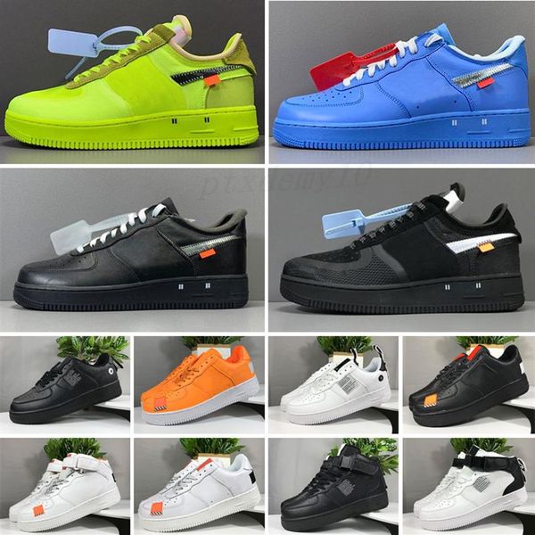 

2021 mens running shoes forcd 1 mca blue red all silver metallic volt 2 0 low af1 black white green gner 36-45 sk05274w, Black;brown