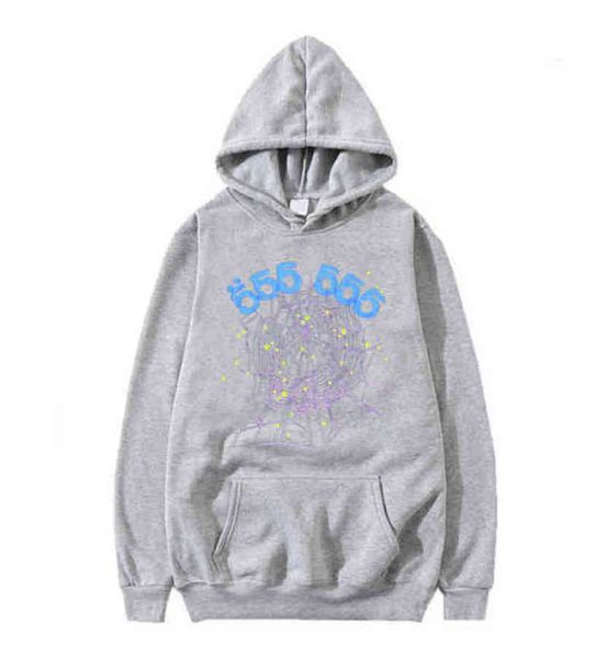 

222ss designer spider 555 hoodie fashion creativity sp5der angel number men women web pattern, Black