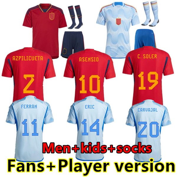 

2022 spain camiseta de futbol de soccer jersey world cup 22 23 pedri ansu fati ferran sergio ramos torres morata gavi koke azpilicueta fans, Black;yellow