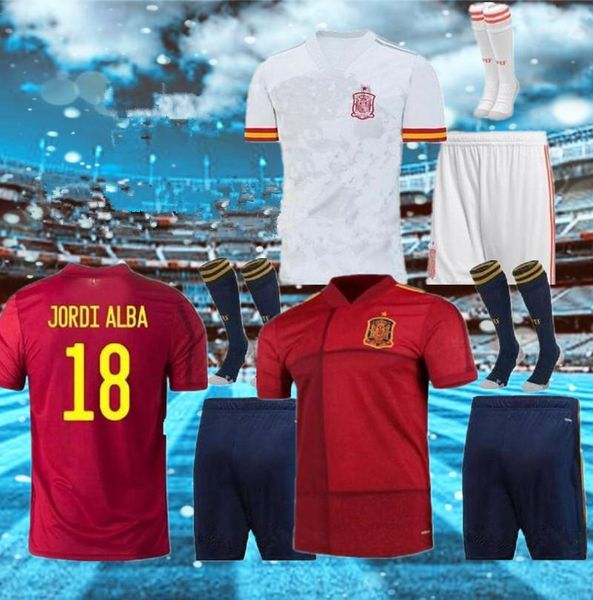 

2020 2021 spanish jersey paco morata a.iniesta pique 20 21alcacer sergio alba football suits and equipment, Black