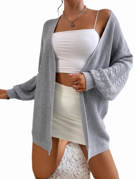 

women's sweaters cable knit lantern sleeve duster cardigan k1zk#, White;black