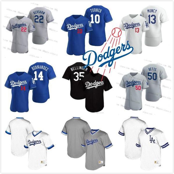 

college wear 2020 new 35 cody bellinger 22 clayton kershaw 50 mookie betts 31 mike piazza enrique hernandez turner seager baseball jersey me, Black