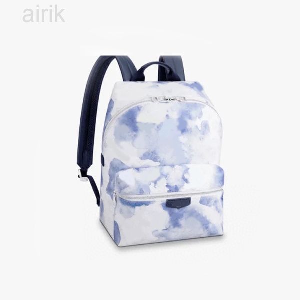 

watercolor backpack latest handbag men women backpacks satchels canvas leather color tie-dye letter printed pocket shoulder bag adjustable