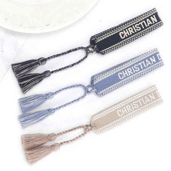 

brand fashion luxury bracelets chains women men embroidered handmade woven signature tassel bangle adjustable friendship bangles holida210n, Golden;silver