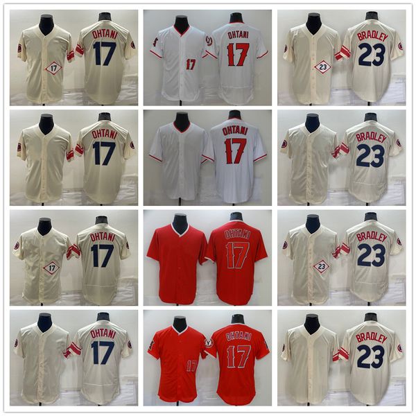 

ncaa baseball 17 shohei ohtani jerseys stitched 23 archie bradley jersey breathable sport beige red black white home away blank men size s-x, Blue;black