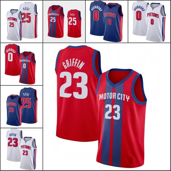 

jersey detroit pistons''men andre drummond derrick rose blake griffin jersey, Black
