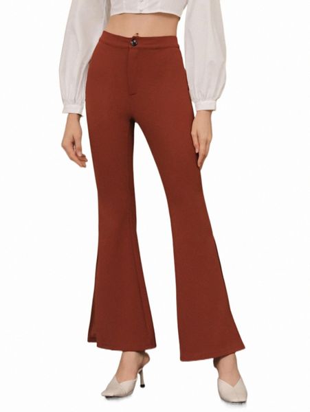 

women's pants & capris mod solid flare leg pants u5fv#, Black;white