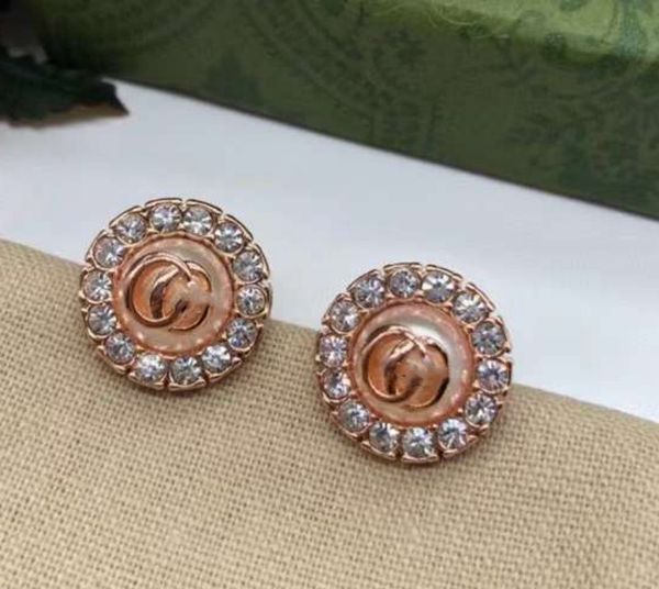 

brand designer earrings stud diamond pearl fashion ladies ear clip luxury jewelry letter g earrings do not fade non-allergic material, Golden;silver