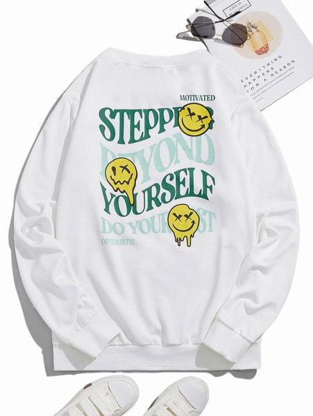 

men's hoodies & sweatshirts men cartoon and slogan graphic sweatshirt m4mn#, Black